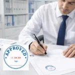 Approved Stamp with Date and Signature Line