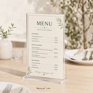 A5 Menu Stand.