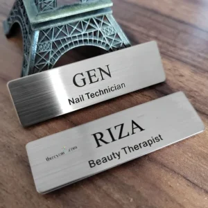 Engraved Aluminium name Badge | Magnetic Back