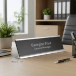 Custom Desk Name Plate Single side silver