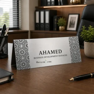 Custom Desk Name Plate Double Side Steel