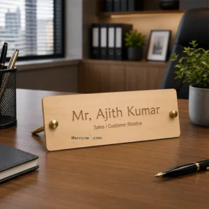 Custom Desk Name Plate Single Side wooden