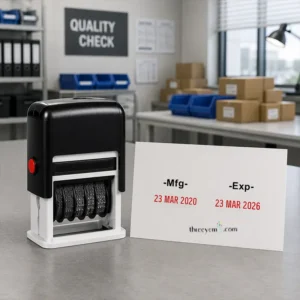 Dual date Adjustable stamp, Self-ink, Text line