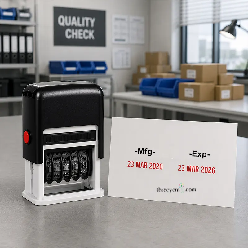 Dual date Adjustable stamp, Self-ink, Text line