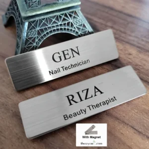 engraved aluminium name badge
