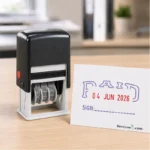 Paid Stamp, Date Adjustable with Signature Line, Self-inking 3